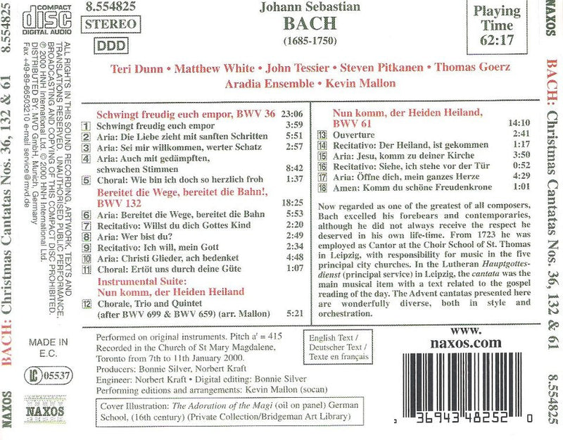 Bach: Christmas Cantatas / Kevin Mallon, Aradia Ensemble