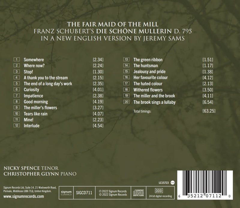 Schubert: The Fair Maid of the Mill / Glynn, Spence