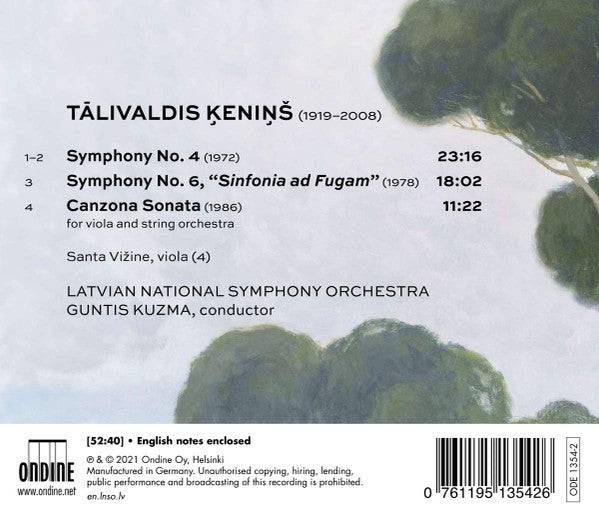 Keninš: Symphonies Nos. 4 & 6 - Canzona Sonata / Vižine. Kuzma, Latvian National Symphony