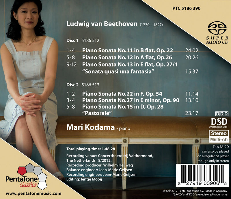 Beethoven: Piano Sonatas Nos. 11-13, 15, 22 & 27 / Mari Kodama