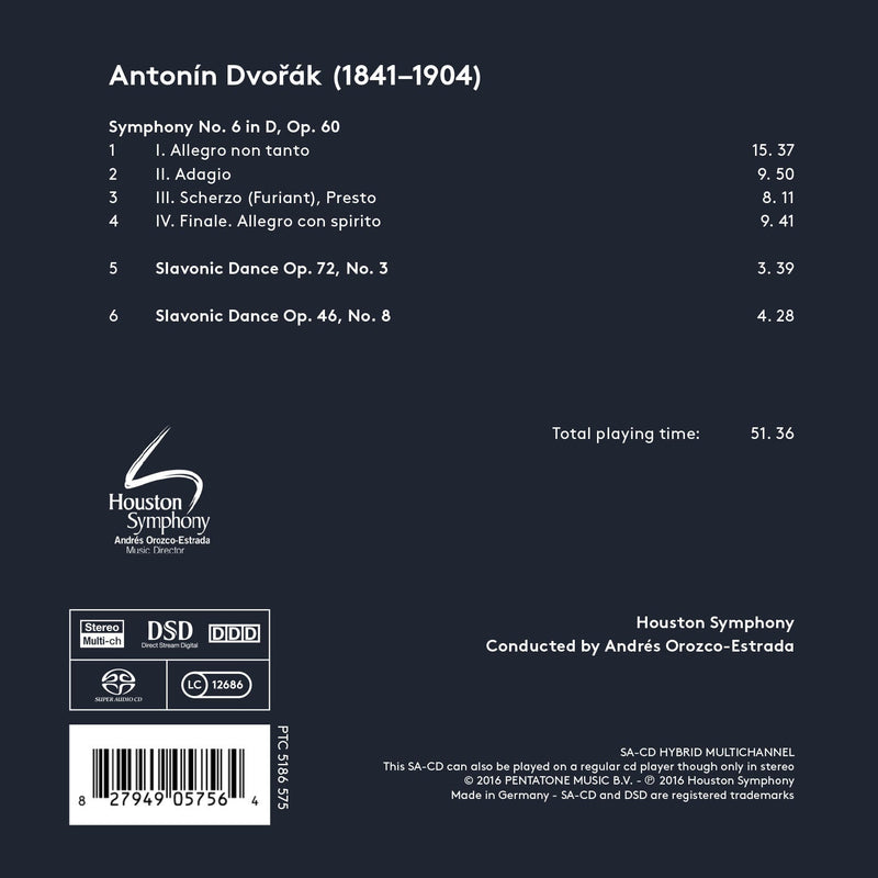 Dvořák: Symphony No. 6 & 2 Slavonic Dances / Orozco-Estrada, Houston Symphony