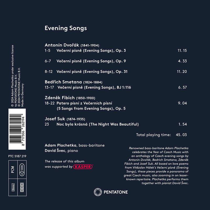 Evening Songs - Dvořák, Fibich, Smetana & Suk / Plachetka, Svec