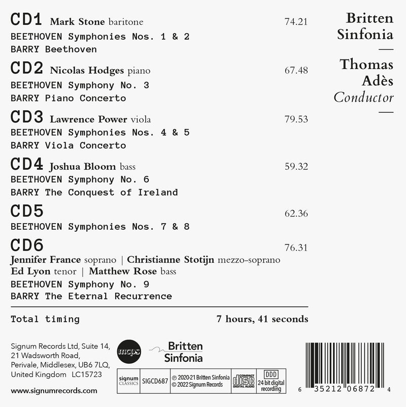 Beethoven: Complete Symphonies; Barry: Orchestral Works / Adès, Britten Sinfonia
