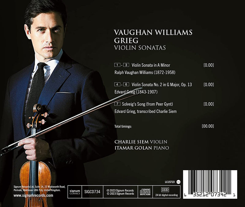 Vaughan Williams & Grieg: Violin Sonatas / Ciem, Golan