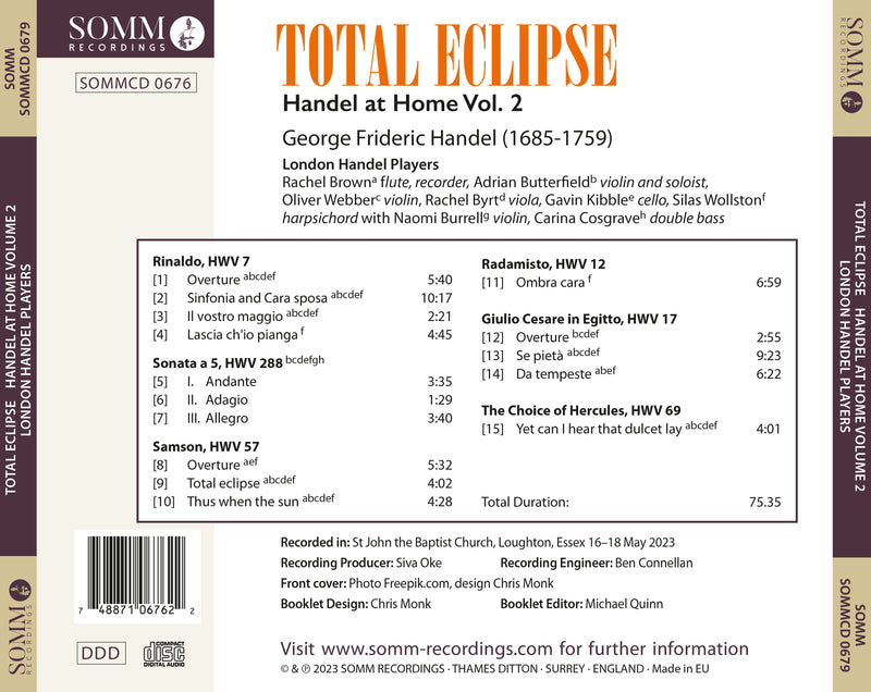 Total Eclipse - Handel at Home, Vol. 2 / London Handel Players