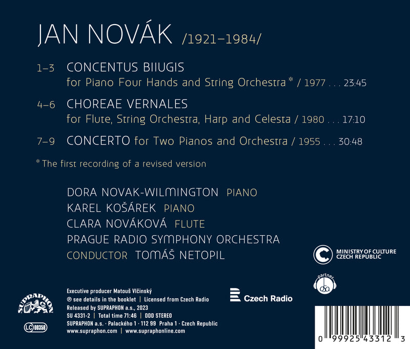 Novák: Concertos / Novak-Wilmington, Košárek, Novakova, Netopil, Prague RSO