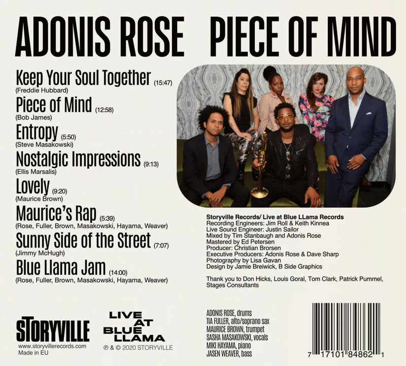 Piece of Mind: Adonis Rose Live at Blue Llama / Rose, Fuller, Brown, Masakowski, Hayama, Weaver