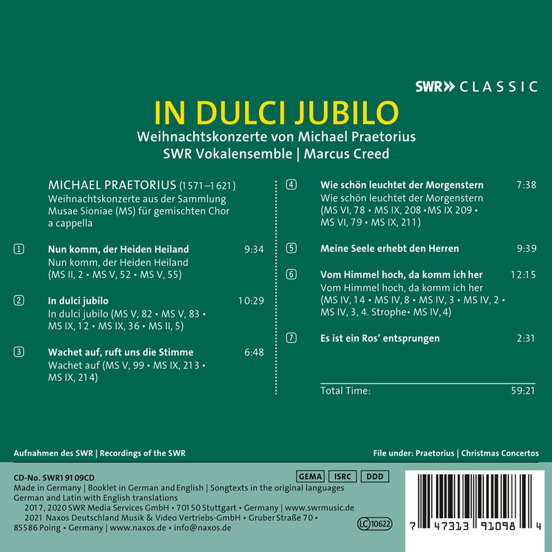 In dulci jubilo - Christmas Concert by Michael Praetorius / Creed, SWR Vokalensemble Stuttgart