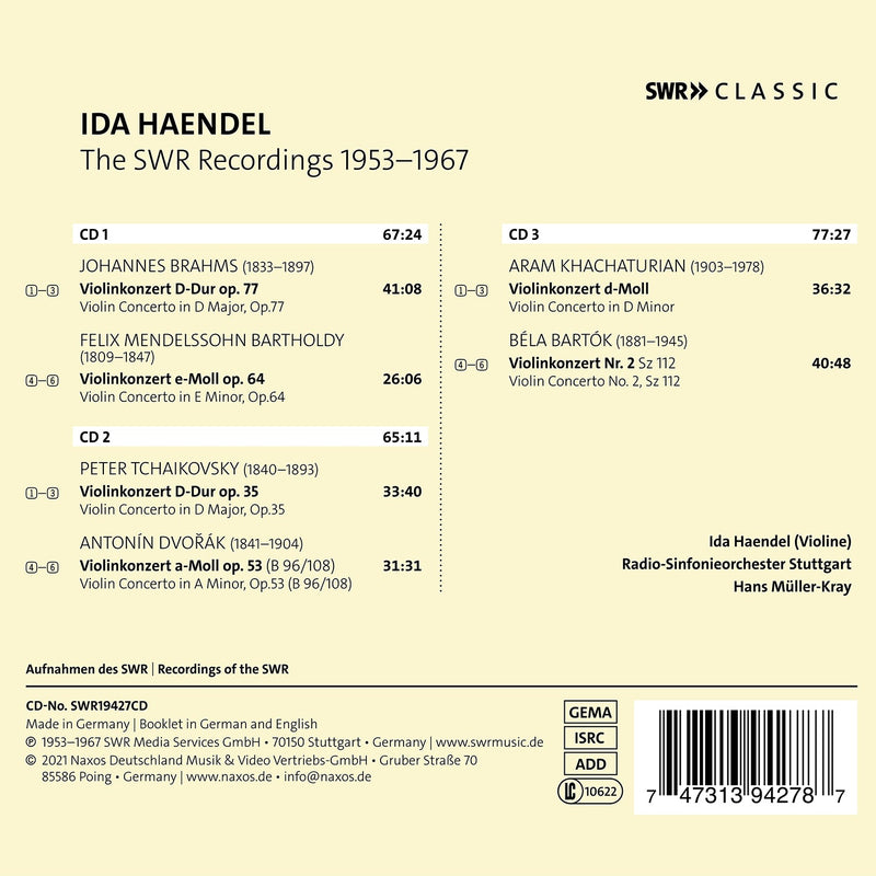 Ida Haendel: The SWR Recordings 1953-1967