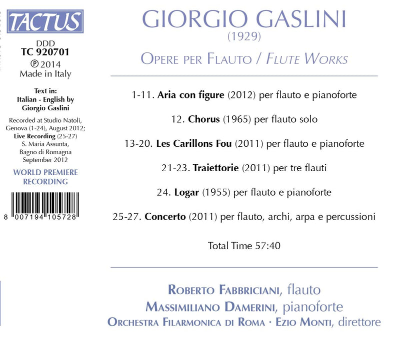 Gaslini: Flute Works