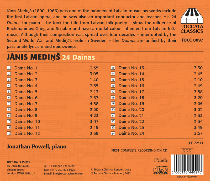 Medinš: 24 Dainas (Preludes) / Powell