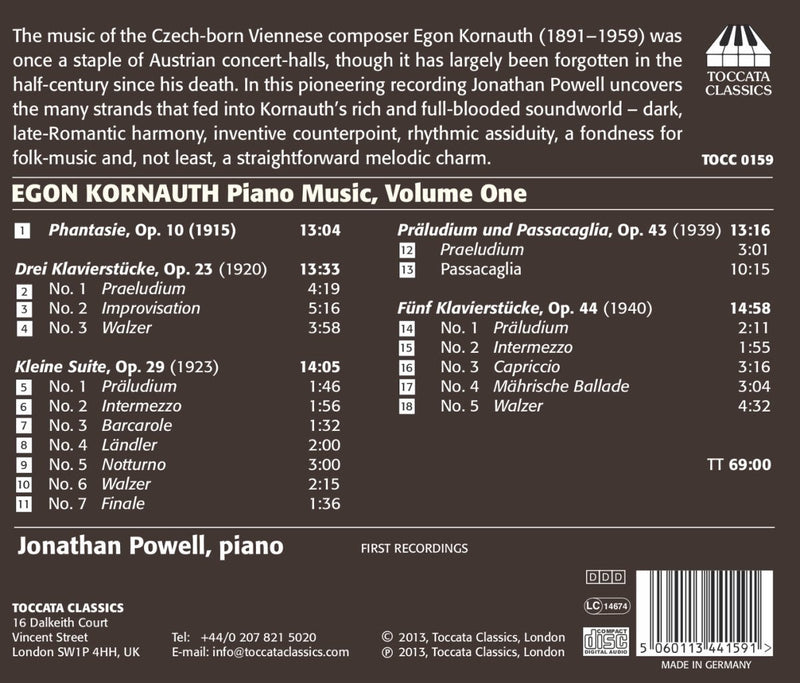 Kornauth: Piano Music Vol. 1 / Powell