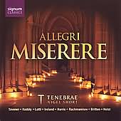 Allegri: Miserere;  Britten, Etc / Short, Filsell, Tenebrae