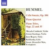 Hummel: Cello Sonata, Piano Quintet, Etc / Comberti, Et Al