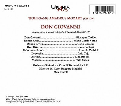 Mozart: Don Giovanni / Taddei, Maghini, Orchestra Sinfonica di Torino della RAI