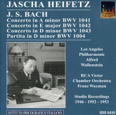 Bach: Violin Concertos, Partita No 2 / Heifetz, Et Al