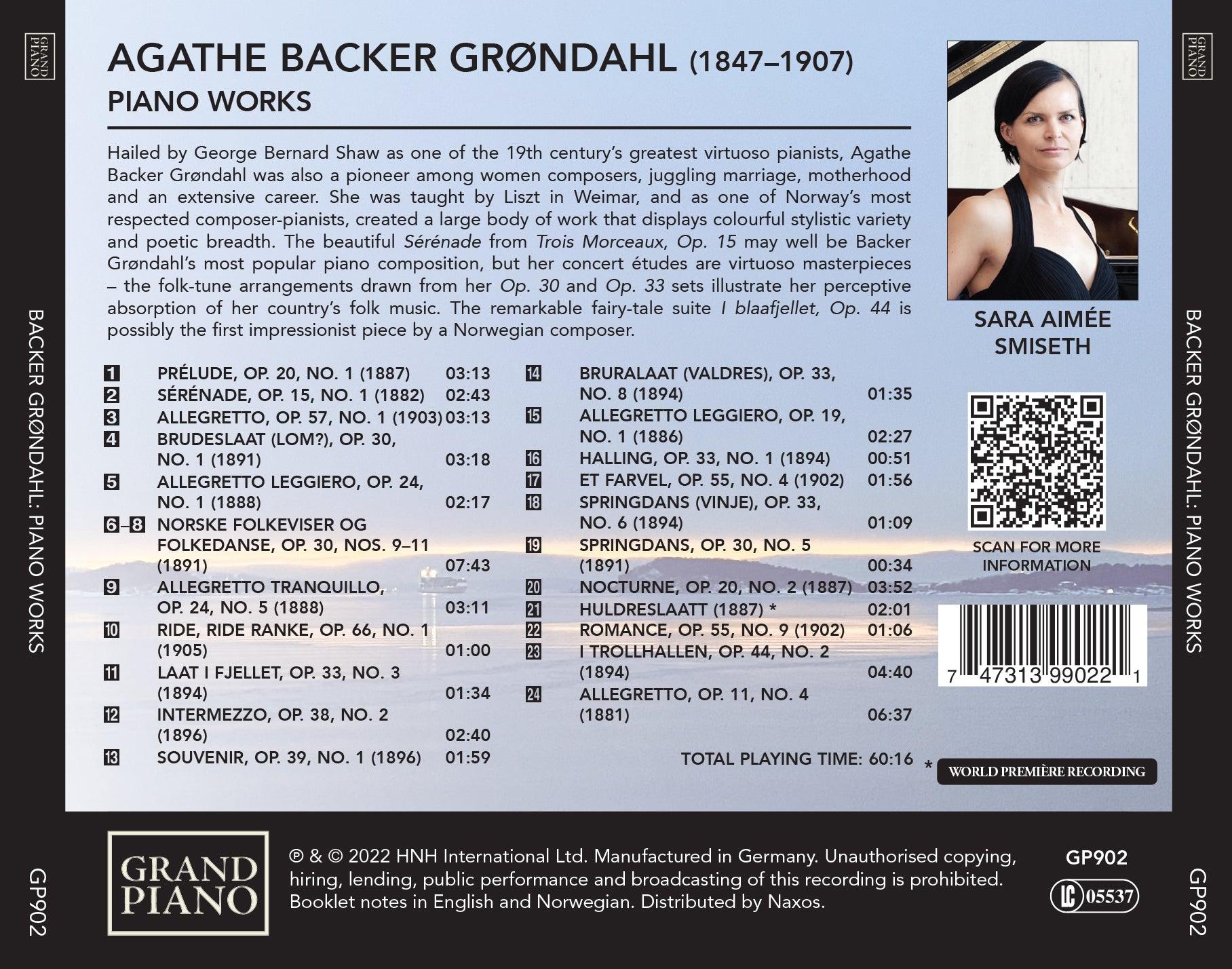 Backer-Grøndahl: Piano Music / Smiseth - ArkivMusic